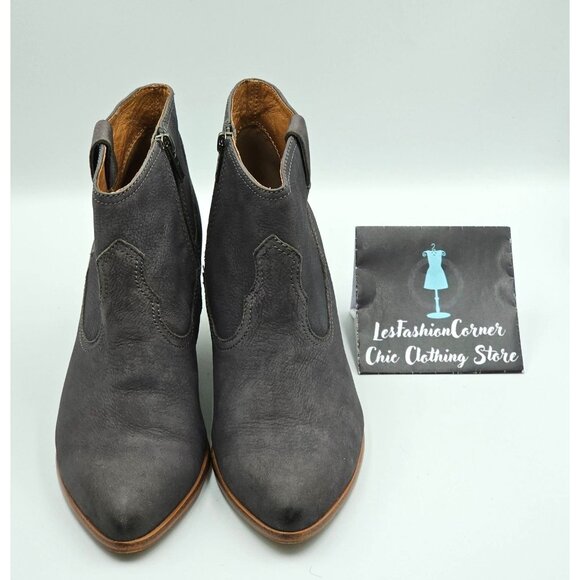 Frye Women's Gray Nubuck Leather Rory Western Ankle Zip Bootie Size 10M 2325 - Picture 10 of 16